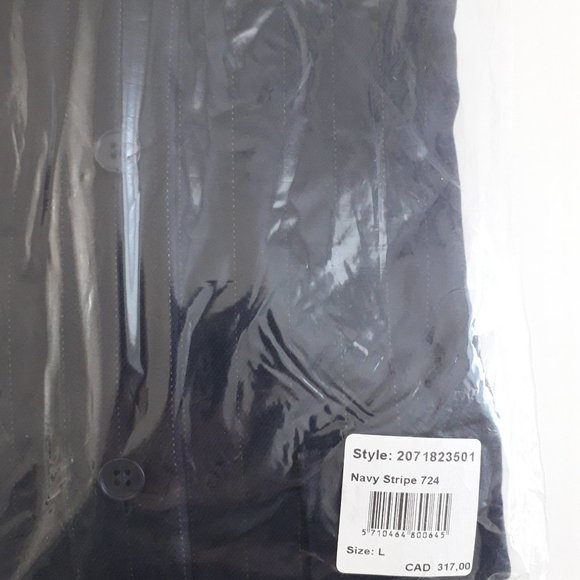 NWT - OVER 80% OFF NO NATIONALITY NN07 MENS NAVY STRIPE SHIRT - Picture 6 of 10